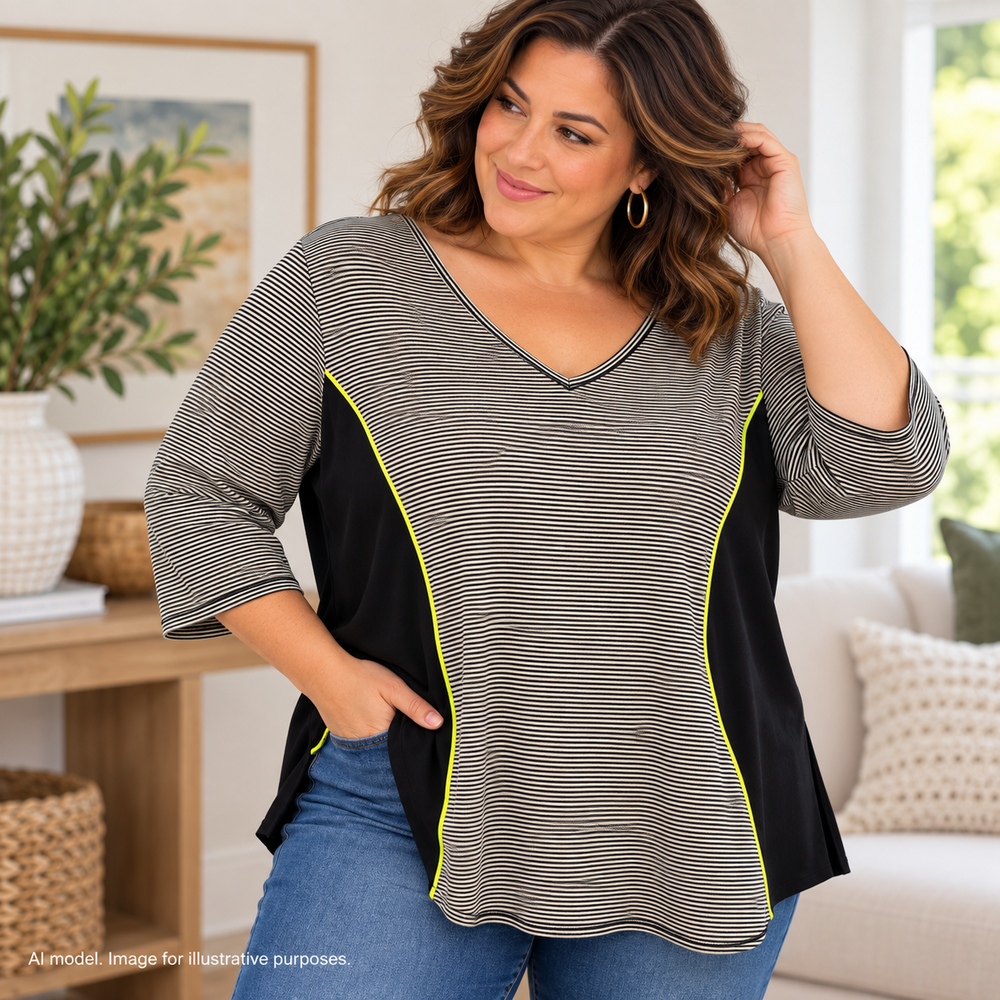 Catherines Shirt Women 2X 22-24W Back Stripe Cutout Soft Activewear Athleisure